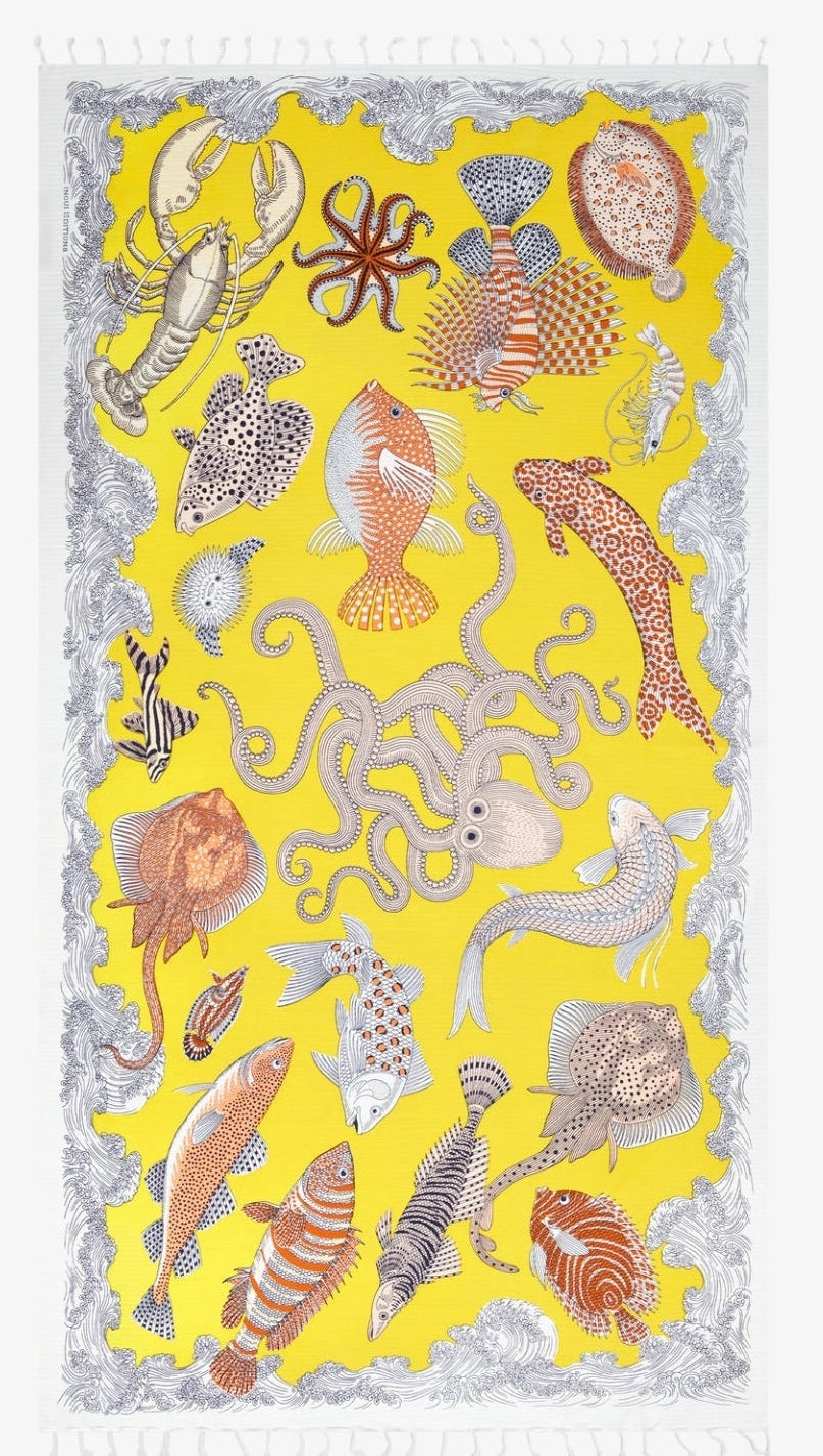 Yellow "Poseidon" Fouta Towel 100