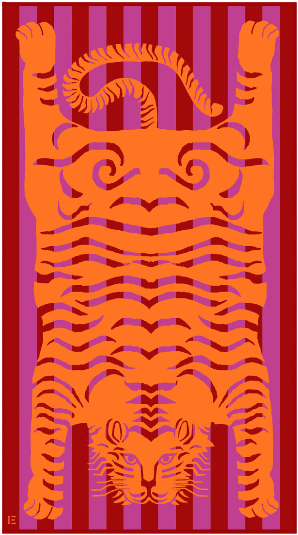 BEACH TOWEL / DRAP DE PLAGE 100 BALDO RASPBERRY/FRAMBOISE