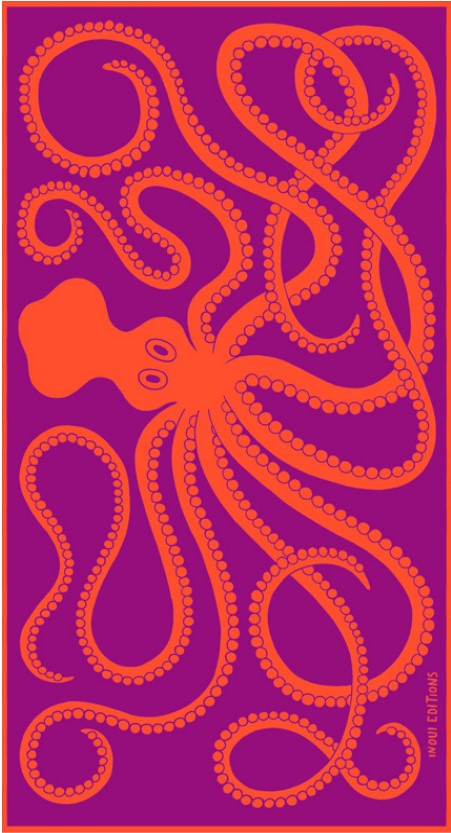 BEACH TOWEL / DRAP DE PLAGE 100 OCTOPUS FUCHSIA/FUCHSIA