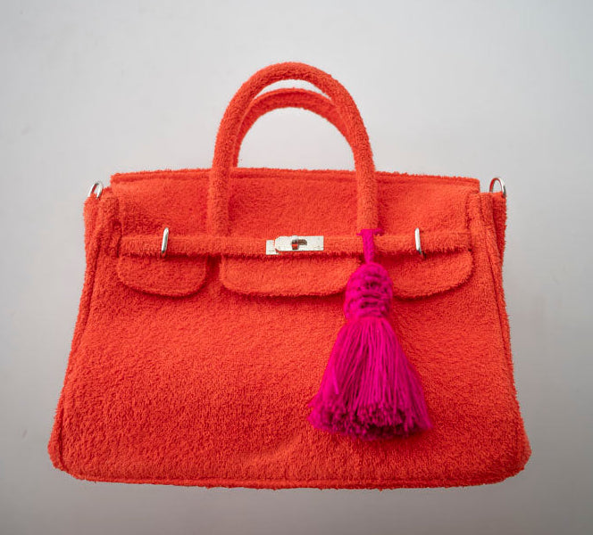 Cabas Terrycloth Beach Tote, Orange