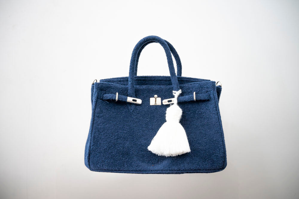 Cabas Terrycloth Beach Tote, Navy
