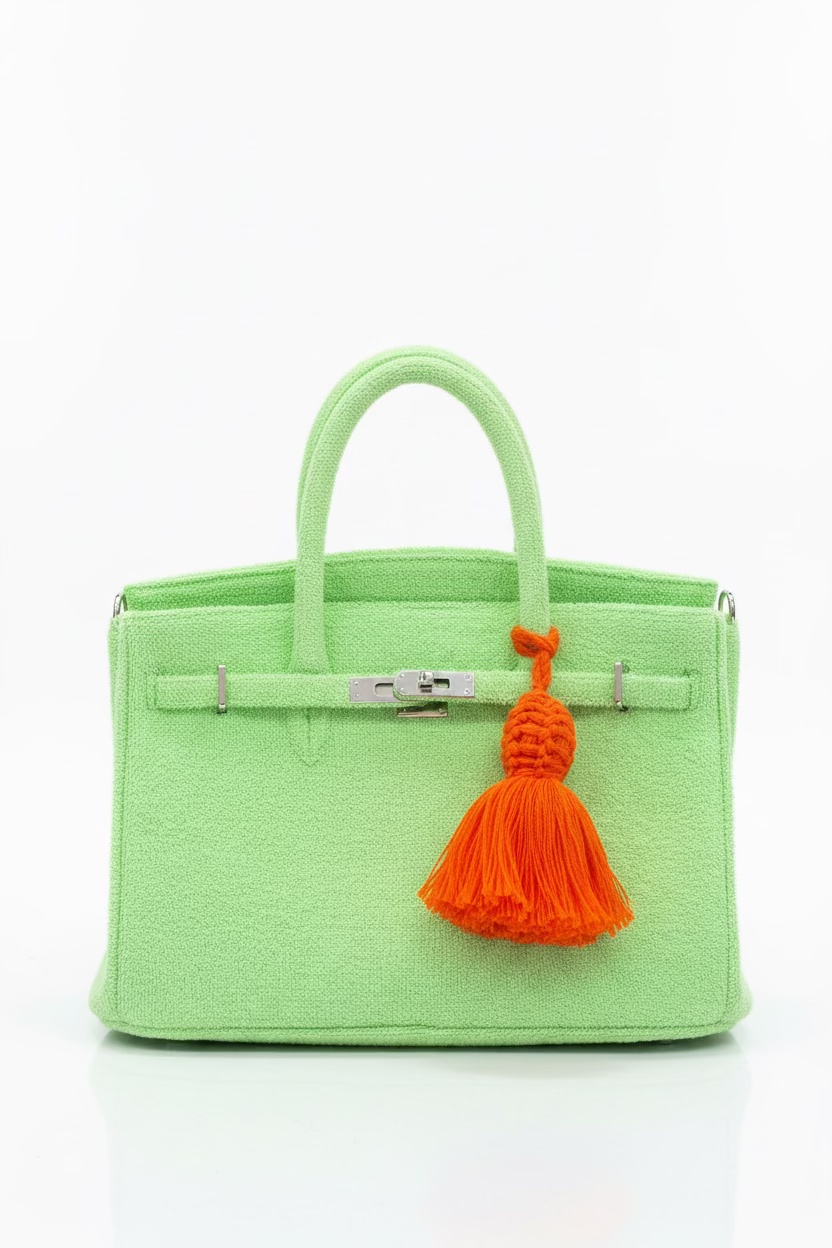 Cabas Terrycloth Beach Tote, Lime Green