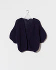 Alpaca Bomber Short Sleeve Cardigan - Navy